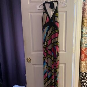 Multicolor Geometric Maxi Dress